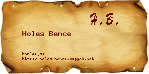 Holes Bence névjegykártya